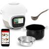Moulinex Cookeo Touch Wifi Mini Multicooker intelligente ad alta pressione, 3 litri, 100 ricette integrate e ricette gratuite via Wifi, touch screen, YY5132FB, bianco