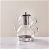Karaca Pandora Teiera in vetro borosilicato per tè turco con infusore, teiera (2 L) e teiera con coperchio e filtro rimovibile (1 L)