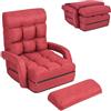 HOMASIS Poltrona Letto Convertibile con Schienale Regolabile a 5 Posizioni, Divano Letto Ergonomico Pieghevole con Cuscino e Bracciolo per Soggiorno, Camera da Letto, 167 x 71 x 12 cm (Rosso)