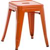 CLP Sgabello Armin I Sgabello in metallo, impilabile e facile da pulire I Sgabello impilabile, carico massimo 200 kg, Colore:arancione