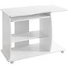 WOHNLING tavolo del computer DIANA arrotolabili bianco 90 x 71 x 50 cm con ripiano tastiera | tabella del computer portatile su ruote | tavolo PC con vassoio della stampante salva-spazio | Desk per piccoli spazi