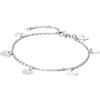 Purelei® Kalea Cavigliera da donna, in acciaio inox placcato oro 18 carati, placcato oro rosa/argento, con 5 ciondoli a forma di simbolo, regolabile da 21 a 25 cm, impermeabile, Eine Grösse, Acciaio