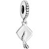 TCZNAF Graduation Charm Tappo Graduato Ciondolo Pendant Compatibile per Bracciali Europei Regalo di gioielli per la Laurea