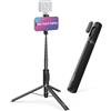 SmallRig Boom Selfie Stick ST30, 31-147 cm regolabile in altezza, supporto per telefono con treppiede, nero