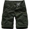 Generisch Pantaloncini cargo da uomo, elasticizzati, in jeans corti, pantaloni cargo, jeans estivi, con chiusura lampo, pantaloni da jogging con tasche multiple, verde militare, xxl