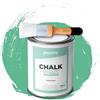 PECTRO Chalk Paint Vernice a Gesso 750ml + Pennello Tondo in Legno Pack - Pittura per Mobili Senza Carteggiare - Chalk Paint Bianco e Colori per legno Efetto Polvere (Verde Pastello)