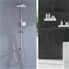 GAOZHI Colonna Doccia senza Miscelatore in Acciaio INOX 304 Cromato Colonna Doccia idromassaggio Set Doccia a Pioggia con Soffione e Doccetta a Mano 26cm