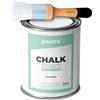 PECTRO Chalk Paint Vernice a Gesso 750ml + Pennello Tondo in Legno Pack - Pittura per Mobili Senza Carteggiare - Chalk Paint Bianco e Colori per legno Efetto Polvere (Extra Bianco)