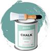 PECTRO Chalk Paint Vernice a Gesso 750ml + Pennello Tondo in Legno Pack - Pittura per Mobili Senza Carteggiare - Chalk Paint Bianco e Colori per legno Efetto Polvere (Verde Bluastro)