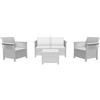 PHIFER PROFIN SRL Set da giardino in rattan 2 poltrone divano e tavolino Dolcefarniente Bianco