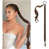 JAONLD Lunga Estensione Coda di Cavallo 80cm, Lunga Coda di Cavallo Intrecciata con Cravatta Capelli, Treccia Finta Capelli, Morbidezza Naturale per le Estensioni dei Capelli Delle Donne