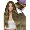 Fshine Extension Capelli Tessitura Balayage Marrone A Biondo Platino Extension Weft Real Hair Extensions 45cm 50g Extension Matassa Capelli Veri #6/60/6