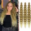FESHFEN Ocean Wave Crochet Hair extension - 3 Pezzi Estensioni Capelli per Treccine a Onde Biondo Ombre Sintetici Ondulati Braiding Trecce Boho Posticci Extensions per Donne, 55 cm T27/613#