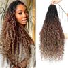 XIIMENALU Confezione da 8 extension di capelli bohémien all'uncinetto, morbide, con estremità ricce, pre-loop, stile bohémien, per donne nere (1B/30/27#, 61 cm (confezione da 8)