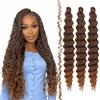 FESHFEN Ocean Wave Crochet Hair extension - 3 Pezzi Estensioni Capelli per Treccine a Onde Ombre Marrone/Arancio Sintetici Ondulati Braiding Trecce Boho Posticci Extensions per Donne, 55 cm 4T30#