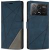 SONWO Cover per Xiaomi Poco X6 PRO 5G, Flip Caso in PU Pelle Case Cover Custodia con Slot per Schede e Supporto Stand per Xiaomi Poco X6 PRO 5G, Blu
