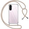 Pnakqil Cover per Samsung Galaxy A56 con Cordino, Trasparente Custodia con Laccio Tracolla Cellulare Girocollo Collana Protettiva per Samsung Galaxy A56 6.7 Pollic, Khaki