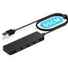 Aceele Hub USB 3.0 con Cavo Lungo 60cm, 4 Porte Sdoppiatore Multi USB 3.0 e Porta Tipo C 5V 3A, Adattatore Multiporta da 5Gbps Per MacBook Air iMac Surface XPS PC Laptop Disco Rigido Tastiera PS5