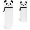 VynyQoo Astuccio Scuola Silicone, 2 in 1 Espandibile Portacolori, Portapenne, Astucci Bambina, Cancelleria Cute Bambini per Ufficio, Scuola, Panda
