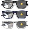 Hubeye 3 Paia Occhiali da lettura Fotocromatici da Sole Occhiali da Uomo e Donna Sportivo TR90 Ultraleggero Flessibile con la Cerniera a molla Occhiali anti luce blu 2.00