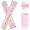 Horuili® Trimmer bikini ricaricabile a doppia testa per donne e uomini - Rasoio intimo per una pelle liscia - Depilatore elettrico della linea bikini (Rosa)