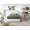 EVERGREENWEB MATERASSI & BEDS EVERGREENWEB Letto una Piazza e Mezza con Contenitore 120x195 cm Elegante Struttura Imbottita per Adulti e Ragazzi Rete a doghe in Legno Inclusa Moderna Testiera Rivestimento SFODERABILE Bianco Grigio