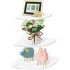 Cocoarm Mensole angolari da parete a 3 ripiani bianchi, rotonde, angolari, decorative, da parete, scaffali, librerie, mobili per casa, ufficio, camera da letto, soggiorno,