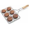 Barbecook Hamburger Grill Cromo e Manico in Legno, attrezzo per Barbecue, 35x23cm