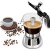 DITOSH 6 Tazza di Plastica Trasparente Moka Pot in Acciaio Inox non Rivestito Stovetop Espresso Maker Italiano Caffettiere Moka Greca Macchina Cafe Classic Fornelli a Induzione Casa Campeggio 300ml
