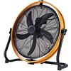 Luce Quadra Cfg Ventilatore Terra Parete Tamburato, Yellow Circle Diametro 60, 120W, Orientabile, 3 Velocità, EV097