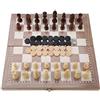 Garosa scacchi e pedine 3 in 1 e set da gioco pieghevole per scacchiera da backgammongioco da tavolo portatile da viaggio, Set di scacchi in legno Fishing Toys, Toy Tents, Desktop Interactive Toys