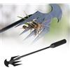 Generico Zappe da Giardino per Diserbo, Sarchiatore Manuale con Manico, Earchiatore per Erbacce Professionale, Attrezzi per Diserbo, Estirpatore Erbacce orto, Estirpatore Erbacce Manuale (Nero 27CM)