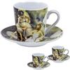 DRW Set 2 Mugs con piatto di porcellana ballerine tazza: 6 x 6 cm
