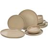 CreaTable, 33074, Serie Uno, set di stoviglie da 12 pezzi, piatti in gres porcellanato, lavabili in lavastoviglie e adatti al microonde, Made in Portogallo