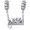 LES FOLIES DI PAOLA GRIECO Charm Chiusura sicurezza Gatto che dorme su altalena in argento 925 - Les Folies per Pandora
