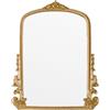LuHeToz Specchio ad arco dorato (40,4 x 50,3 cm) Arco barocco ornato Specchio da parete per soggiorno, corridoio, camino, bagno, ingresso