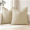 Sungeek Set di 2 federe decorative per cuscini 50 x 50 cm, morbide, a quadri, con bordo cucito, stile bohémien, decorazione per la casa, divano, patio, camera da letto, soggiorno, cachi chiaro