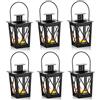 Nuptio 6 Pezzi Vintage Mini Lanterne Decorative in Metallo Portacandele Tealight, Portacandele a LED Tea Light Decorazione per Feste di Compleanno Centrotavola Matrimonio, Nero (5 Pezzi + 1 Pz)