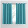 PONY DANCE Tende Oscuranti per Interni con Occhielli Decorazione Tende Termiche Corte per Cameretta Bambini Finestre Blackout Curtains 2 Pezzi L 117 x A 137 cm, Blu Chiaro