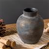 PORCER Vaso da fiori rustico in ceramica, 15,2 cm, grazioso vaso bohémien in terracotta per decorazione domestica, soggiorno, tavolo, mensola, decorazione per camino, fattoria, bronzo
