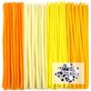 TOAOB THE ONE AND ONLY BABY TOAOB 100 Pezzi Scovolini per Lavoretti Pipe Cleaner Series Gialli | Bastoncini Decorativi, con 100 Occhi Mobili Adesivi, per Fai Da Te Artigianato Scrapbooking Bambole Pupazzi