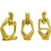 Tibeoyad 3 statuette decorative per pensatore, statua astratta, scultura in resina, per soggiorno, libreria, camera da letto, ufficio, 3 pezzi