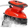 Duronic SI2 RD Mini Ferro da Stiro, Ferro da viaggio a vapore 375 W, Serbatoio 50ml, Steamer portatile con spazzola e borsello da viaggio, Ferro a vapore per lavori di cucito, quilting, Rosso