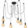 Greensen Lampadario Ragno 6 Luci Lampadario Creative Plafoniera Vintage DIY Lampada da Soffitto E27 Lampada a Sospensione Industriale per Camera da Letto Soggiorno (6 Teste)