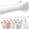 Supforce Binario per guardaroba, da 43 a 135 cm, regolabile, in metallo, per appendere vestiti, 3,3 cm, resistente, per armadio, guardaroba, lavanderia, camper