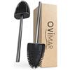 ovimar Brosse de rechange Abeloya | Insieme di 2 parti e 2 parti del brosse | nero | Poignée in acier inoxidable | Scopino per WC con spazzola in silicone | Piastra Brosse de WC