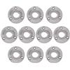 ESYNiC 10pz Flangia 3/4 BSP in Lega di Alluminio Diametro Interno 2.4cm - 10 Flange Filettate Raccordi di Fissaggio con 3 Fori Supporto per Tubo Rubinetto Mensola da Parete Pavimento