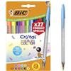 BIC Cristal - Set di 27 penne a sfera multicolore a punta larga (1,6 mm), edizione speciale, colori assortiti con inchiostro classico, neon e divertimento