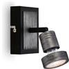 BRILONER - Lampada da parete a LED, faretto da parete orientabile a LED, lampada da parete a LED, luce bianca calda, Argento-Crafted, 100x70x85 mm
