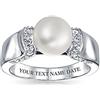 Bling Jewelry Bridal Pave Cz Solitaire White Simulated Pearl Fashion Statement Ring Per Le Donne Per Prom Argento Placcato Brass